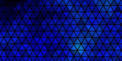 Dark BLUE vector background with triangles.