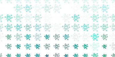 Light Green vector backdrop with virus symbols.