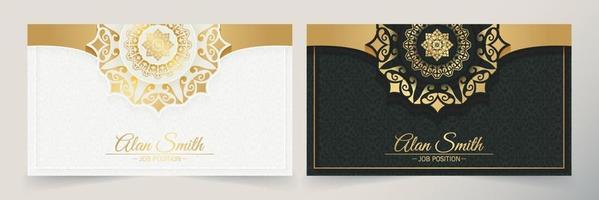 Luxury mandala business card template vector