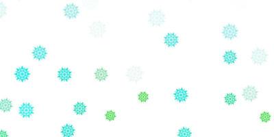 Light green vector pattern with colored snowflakes.