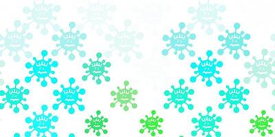 Light Green vector background with covid-19 symbols.