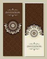 mandala style vertical invitation card vector