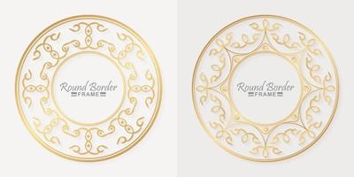 Luxury round border frame design vector