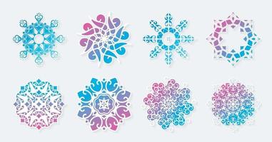 Set of gradient mandala collections vector