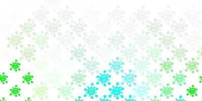 Light Green vector background with covid-19 symbols.