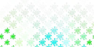 Light Green vector background with covid-19 symbols.