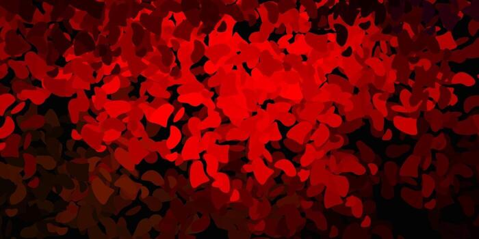 Dark green, red vector pattern with abstract shapes.