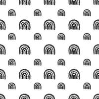 Rainbow black and white pattern. Black rainbow pattern. Hand-drawn vector illustration in a minimalistic Scandinavian style