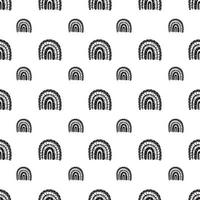 Rainbow black and white pattern. Black rainbow pattern. Hand-drawn vector illustration in a minimalistic Scandinavian style