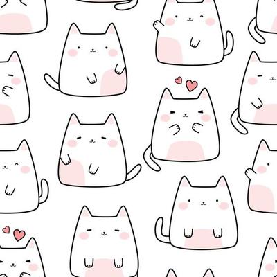 Cat Seamless Pattern Vector Art, Icons, and Graphics for Free Download