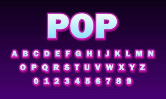 pop font alphabet vector