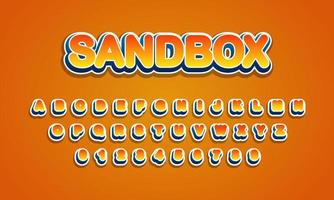 sandbox font alphabet vector