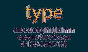 type font alphabet vector