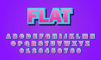 flat font alphabet vector