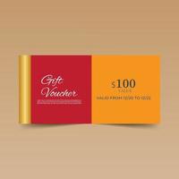 Nice  Red Gift Voucher Design Template vector