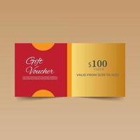 Nice  Red Gift Voucher Design Template vector