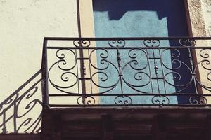 Balcony on the facade of the house, architecture in Bilbao city, Spain photo