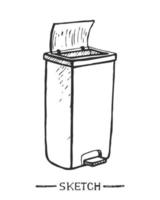 ISOLATED TRASH CAN ON A WHITE BACKGROUND vector