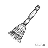 Broom for cleaning on a white background vector