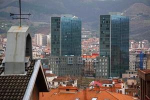 Building architecture in Bilbao city, Spain, travel destination photo