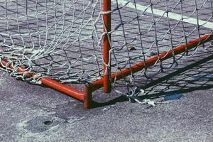 Old abandoned street soccer goal sport equipment photo