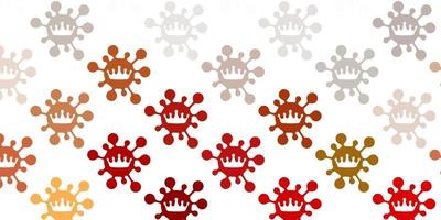 Light green, red vector pattern with coronavirus elements.