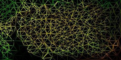 Dark green, yellow vector abstract triangle background.