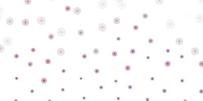 Light purple vector natural artwork with flowers.