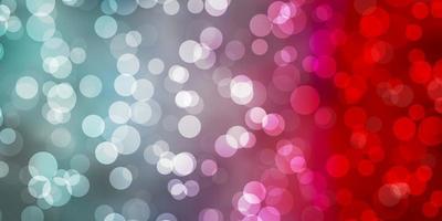 Light Blue, Red vector background with circles.