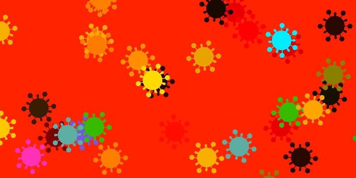 Light multicolor vector pattern with coronavirus elements.