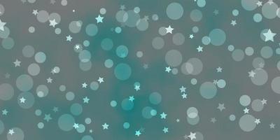 Light BLUE vector pattern with circles, stars.