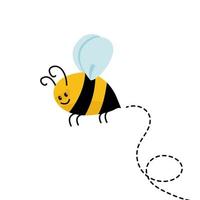 Cute little bee with cartoon style. Vector illustration