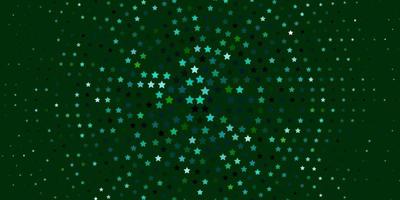 Light Blue, Green vector background with small and big stars.