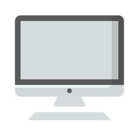 Computer monitor icon, flat style. Vector illustration isolated on a white background.