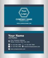 Simple blue theme business name card template vector