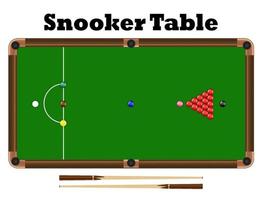Top view snooker ball on snooker table vector