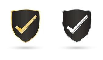 Shield with check icon vector