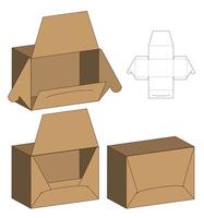 Box packaging die cut template design. 3d mock-up vector