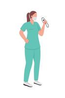 Nurse in face mask faceless character vector