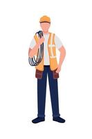 Caucasian male electrical engineer faceless character vector