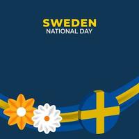 día nacional de suecia. se celebra anualmente el 6 de junio en suecia. feliz fiesta nacional de la libertad. bandera sueca. vector