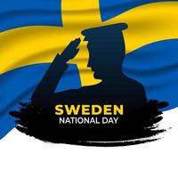 Sweden National Day. Celebrated annually on June 6 in Sweden. Happy national holiday of freedom. Swedish flag. vector