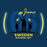 Sweden National Day. Celebrated annually on June 6 in Sweden. Happy national holiday of freedom. Swedish flag. vector