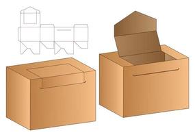 Box packaging die cut template design. 3d mock-up vector