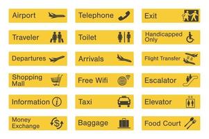 Airport sign set vector