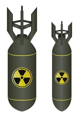 atomic green bomb isolated on a white background