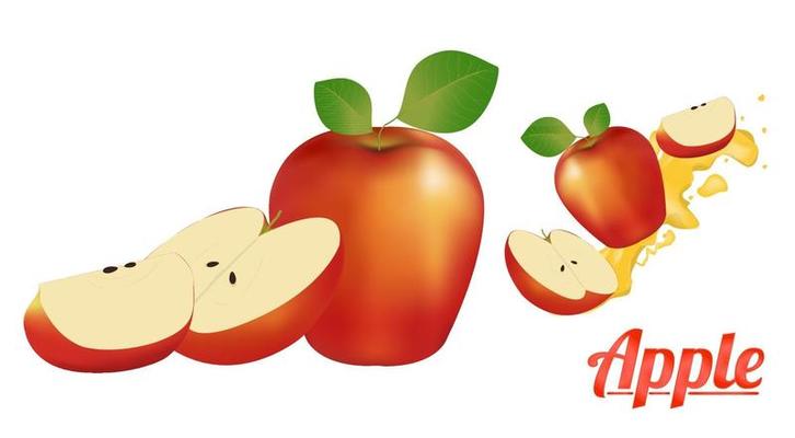 Apple on white background