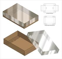 diseño de plantilla troquelada de embalaje de caja. Maqueta 3d vector