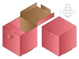 diseño de plantilla troquelada de embalaje de caja. Maqueta 3d vector