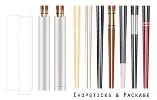 realistic chopsticks with package on a white background vector